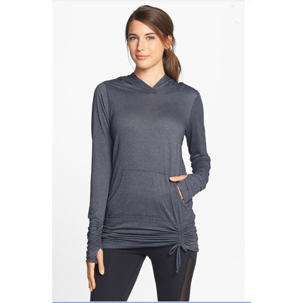 Beyond Yoga Cloud Heather Pullover Ruched Hoodie S